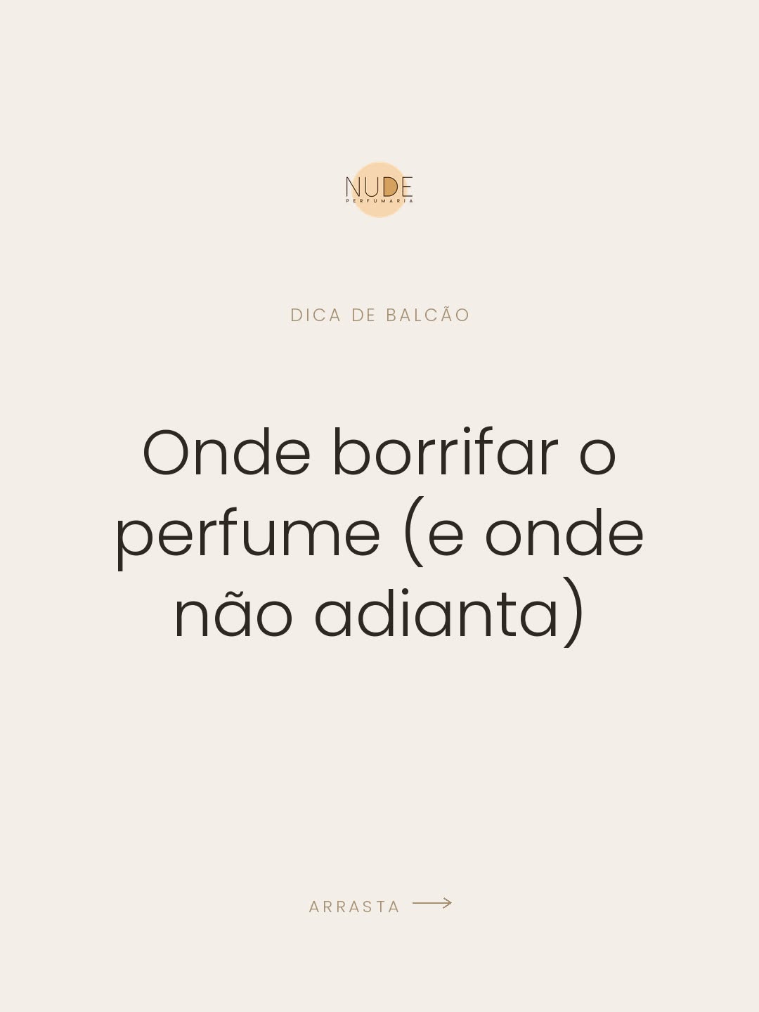 Onde borrifar o perfume